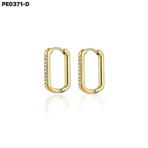 Amy Amy <b>Huggie</b> Earrings Rhodium Plated Crystal Geometric Women's Party Jewelry 10mm - Product Image 3