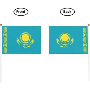 Manufacturer Direct High Quality Any Size Kazakhstan Hand Waved Mini <b>Flag</b> 5.5x8.2in for Campaign Decorations - Product Image 3