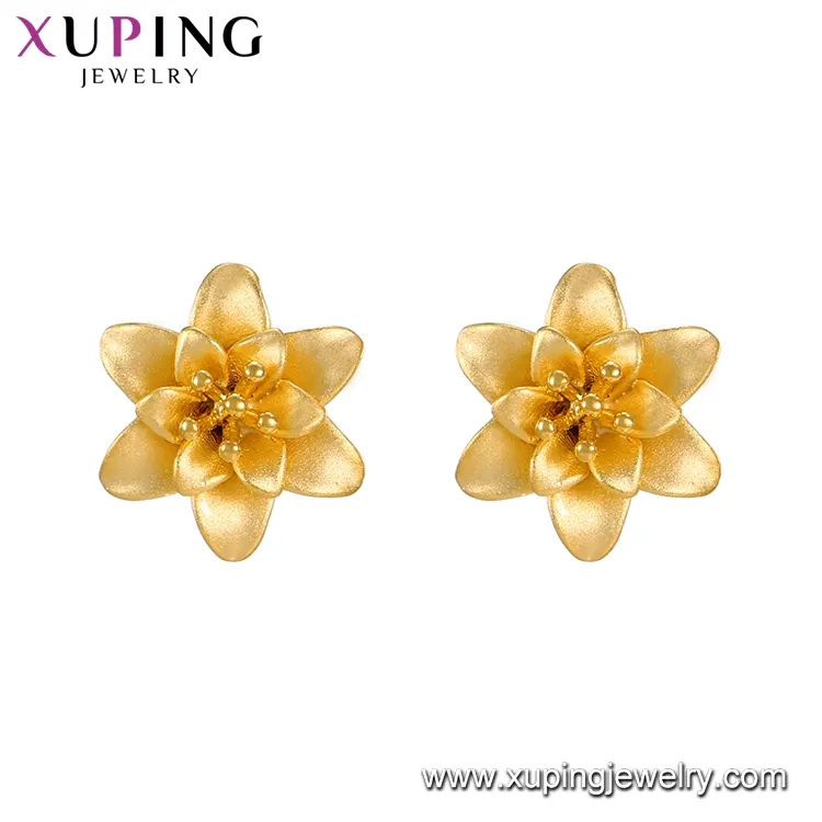 E-212 Xuping dubai chapado en oro de las mujeres de moda pendiente de la joyería en forma de flor pendientes