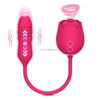 SacKnove Neuer Intimer Rosenförmiger Zungen-Leck-Nippel-Massage-Dildo Erwachsenen-Sexspielzeug Vaginaler Saug-Rosen-Vibrator für Frauen