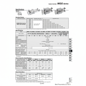 Cylindre de guidage MGGMB40-350 SMC Pneumatics - Product Image 1