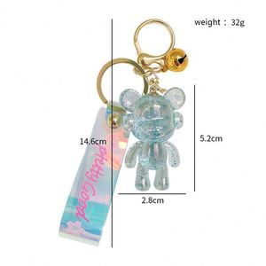 Wholesale Fashion Bag Car Pendant Charm <b>Key</b> <b>Chain</b> Keyring Acrylic Cute Music Headset Bear Keychain - Product Image 6