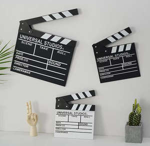 Nuevo Clapboard <span class=keywords><strong>de</strong></span> Madera para Director <span class=keywords><strong>de</strong></span> Video, <span class=keywords><strong>Cine</strong></span> y Televisión, Accesorio <span class=keywords><strong>de</strong></span> Fotografía con Rotulador Borrable, Clapboard Negro - Product Image 4