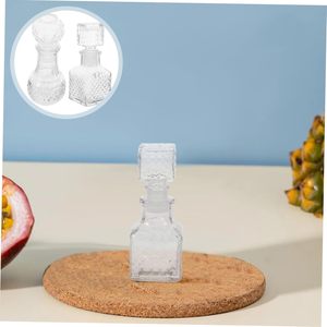 Bouteille de vin, whisky, brandy, tequila, énergie créative de 50 ml en verre cristallin épaissi, mini, transparente, sérigraphiée, avec bouchon en caoutchouc - Product Image 5
