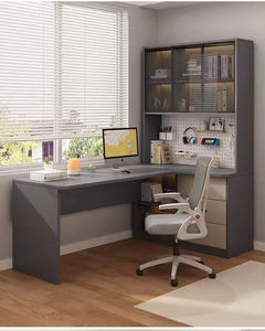 שולחן מחשב משולב בצורת עץ ומדף הספרים בית פשוט כתיבה כתיבה חדר שינה עם מגירות מתקפלות - Product Image 5