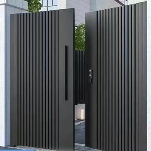 Double porte intelligente antivol pour maisons rurales auto-construites Nouvelle porte d'entrée de style chinois Art en aluminium pour maison intelligente - Product Image 3