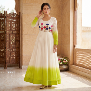 Georgette Modern Readymade Anarkali <b>Suit</b> with Embroidery Threading Work <b>for</b> <b>Prom</b> Wedding Diwali & Party Occasions - Product Image 1
