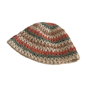 Hợp Thời Trang Dệt Sọc Xô Hat Trọng Lượng Nhẹ Rơm Ngư Dân Cap Upf50 + Mặt Trời Bảo Vệ Mùa Hè Bãi Biển Kỳ Nghỉ Hat - Product Image 2