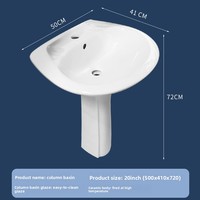 Vente en gros usine : Lavabo sur pied au design moderne, équipement sanitaire de salle de bain, lavabo en céramique à poser sur comptoir