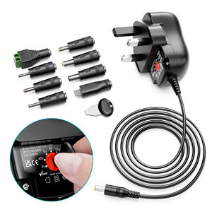 Adaptateur universel AC/DC 36W pour ordinateur portable, alimentation à découpage multi-tensions, 8 embouts sélectionnables, port USB 5V 2A, OTP 3V 12V, neuf - Product Image 4