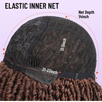Perruque Courte Bouclée Synthétique Naturelle Style Dreadlocks Africaines, Coupe Bob Torsadée, Bonnet Ajustable Sans Lacet, Vente en Gros