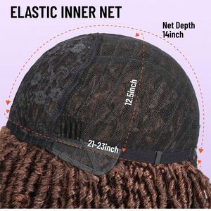 Perruque tressée au crochet complète, synthétique naturelle, style dreadlocks africaines bouclées, <span class=keywords><strong>coupe</strong></span> <span class=keywords><strong>courte</strong></span> bob torsadée, respirante, pour usage quotidien et cosplay - Product Image 6