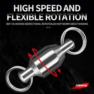 Connecteurs d'hameçons à anneau <span class=keywords><strong>fendu</strong></span> en acier inoxydable de pêche pivotante à roulement à billes haute résistance pour l'eau salée - Product Image 3