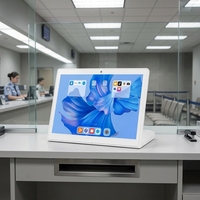 Kiosque interactif tactile capacitif en forme de L pour affichage numérique, 10,1'', 14'', 15,6'', avec fonction de retour d'information, compatible PoE et NFC en option