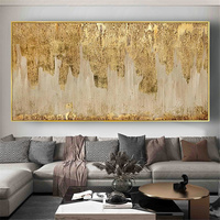 Moderne Grande Feuille D'or Spectaculaire Glorieux Grande taille pure Toile Peinte À La Main oeuvre moderne art mural peintures à l'huile abstraites