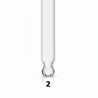 Embout compte-gouttes en verre avec logo rond à double couche par pénétration laser pour le nettoyage de divers tubes en verre de haute qualité