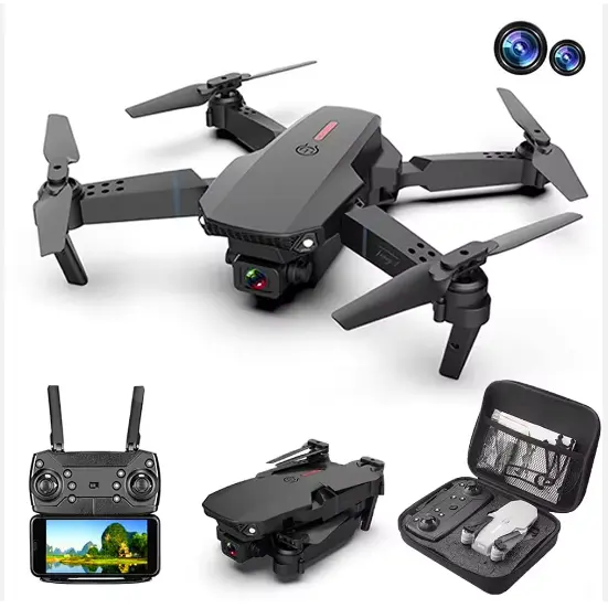 Drones plegables E88 Pro de calidad superior A +++ E88 Drone 4K Cámara Dual HD V3 Wifi Control remoto plegable Mini Quadcopter helicóptero