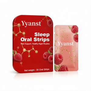 Bandes buccales naturelles à la framboise OEM pour le sommeil, 30 unités, dissolution rapide, film mince, complément pour la relaxation et la routine du coucher - Product Image 1