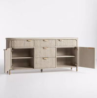 Armoire de console de rangement en bois massif moderne de luxe chic pour salles à manger