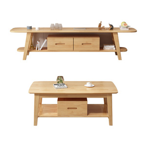 Novartis Minimalist Nordic Tv Stand 1.5 1.8m Double Drawer Solid Wood Storage <b>Coffee</b> <b>Table</b> Combination - Product Image 1