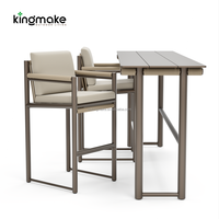 Ensemble de mobilier d'extérieur moderne pour hôtel, chaise de jardin de luxe pour café, tabourets de bar d'extérieur en aluminium imperméable pour villa