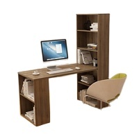 GCON Light Luxury Modern Home Escritorio de computadora en forma de <span class=keywords><strong>L</strong></span> con estantes de almacenamiento reversibles Escritorio de esquina Mesa de estudio de escritura - Product Image 6