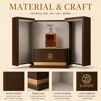 Caja de Madera de Lujo con Doble Puerta para Vino, Estuche Premium para Vino Tinto, Caja de Regalo de Madera MDF para Whisky y Licores