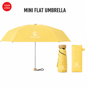 Parapluie plat miniature personnalisé avec logo, protection UV portable, parapluie de poche de voyage, ultra léger, parapluie soleil/pluie, cadeau d'affaires - Product Image 1