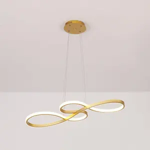 Lampu gantung Led, lampu gantung Modern mewah emas sampanye berlapis minimalis