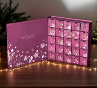 Boîte cadeau élégante vide en matériaux recyclés avec doublure en éponge pour bijoux, calendrier de l'Avent 24 jours, emballage surprise rigide