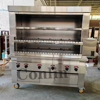 Rôtissoire à charbon de bois commerciale Machine à griller rotative à gaz électrique à charbon de bois pour agneau porc boeuf