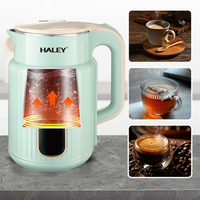 Bouilloire électrique HALEY 2,5 L en acier inoxydable 304, design rayé, ébullition rapide, arrêt automatique, vert menthe, usage hôtelier et domestique, portable