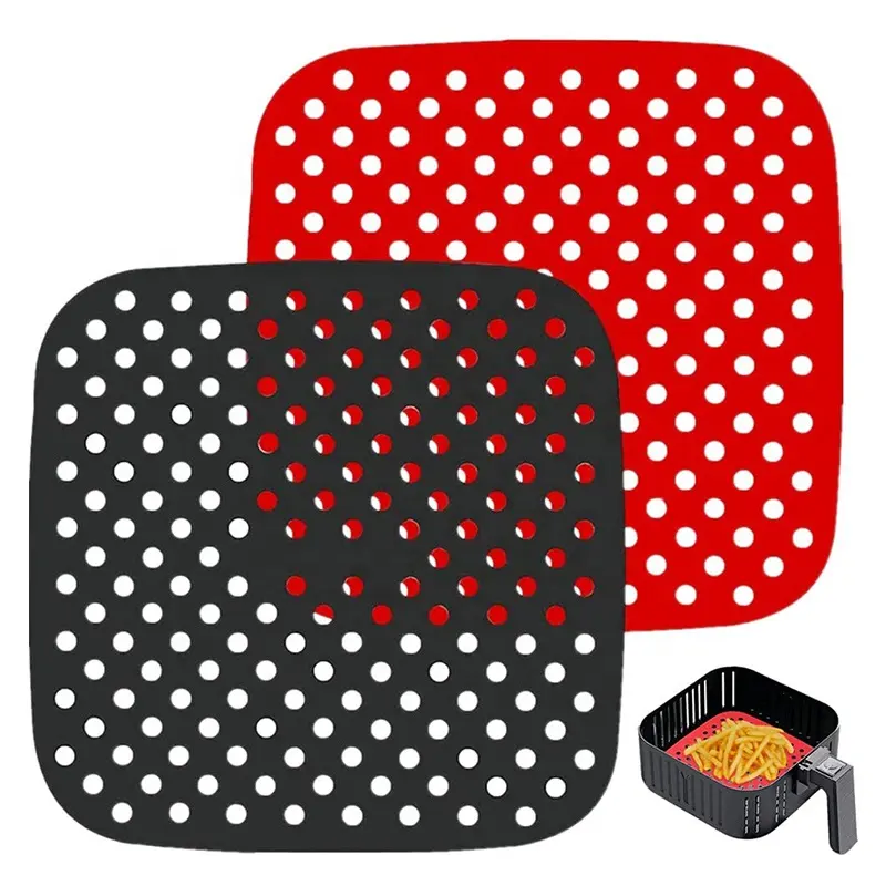 8.5 pouces Carré Réutilisable Air Friteuse Doublures, air friteuse silicone pot doublure