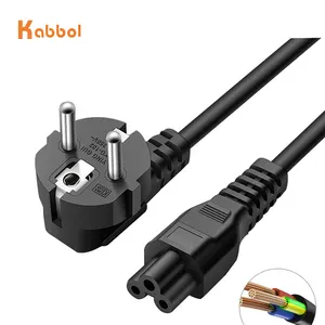 Adapter Plug Laptop Power Cord 0.5m 6ft 2m 3m Euro Plug EU IEC C5 Power Adapter Cable For Doll H/P Notebook PC Computer Monitor Printer