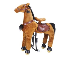 Trung 92cm trẻ em sang trọng cưỡi Rocking Pony Kích thước cuộc sống ham chơi lên đi Bộ cơ khí đi xe ngựa trên đồ chơi động vật trên bánh xe - Product Image 4