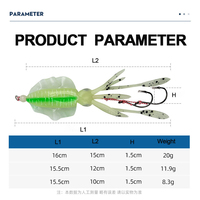 Kit de leurres souples artificiels en caoutchouc UV lumineux avec hameçons pour la pêche en bateau en mer et les poissons d'eau salée