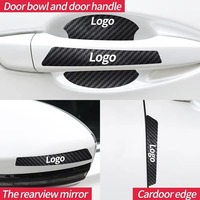 Autocollants de protection pour poignées de portières de voiture en cuir, logo personnalisé, imperméables, anti-rayures, accessoires décoratifs pour la protection des poignées de portières de voiture