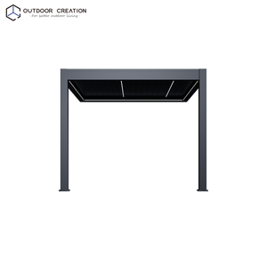 Pérgola con Techo Corredizo <span class=keywords><strong>para</strong></span> Exteriores, Gazebo, Cobertizo de Jardín, Toldo <span class=keywords><strong>para</strong></span> Protección Solar, Pérgola Eléctrica con Techo Corredizo de 3x3m, Creación <span class=keywords><strong>para</strong></span> Exteriores - Product Image 1