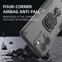 Étui de téléphone de luxe antichoc personnalisé, coque arrière tendance avec anneau en alliage durable à 360° pour IQOO Z11X