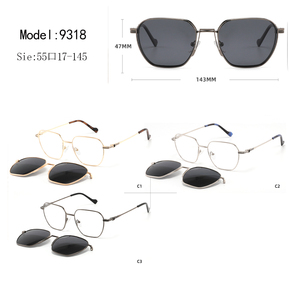 Lunettes de soleil unisexes à clipser avec monture métallique rectangulaire, protection UV400, style protection solaire pour adultes - Product Image 3