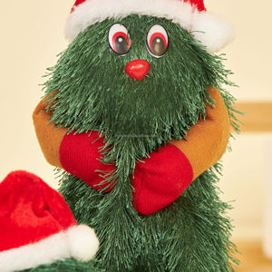 Venta al por mayor árbol de Navidad bailando música giratoria oscilante juguetes eléctricos para niños regalos de navidad adornos transfronterizos - Product Image 3