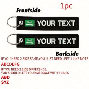 Porte-clés en tissu personnalisé avec logo, étiquette de bagage brodée, tirette de fermeture éclair pour motos – Vente en gros - Product Image 5