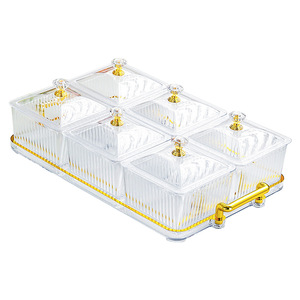 Bandejas portátiles para refrigerios con tapa, rectangulares, de 4 a 7 compartimentos, para dulces, frutas, nueces, almacenamiento de alimentos, contenedor de comida, bandeja de frutas para fiestas - Product Image 4