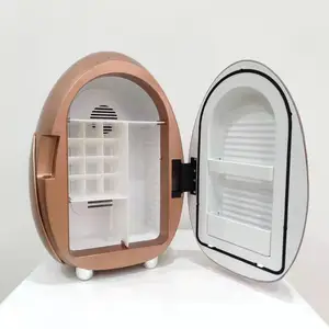 12-вольтовый холодильник в форме яйца, холодильник для ухода за кожей, пластиковый женский холодильник 12 В, вертикальный холодильник, мини-холодильник в европейском ретро-стиле для отеля