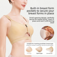 Soutien-gorge de sport deux-en-un pour femmes avec poche pour prothèse en silicone, idéal pour la récupération après mastectomie