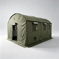 Tente d'urgence portable rectangulaire en acier galvanisé, toile en coton PVC imperméable, abri pour réfugiés quatre saisons, vente en gros