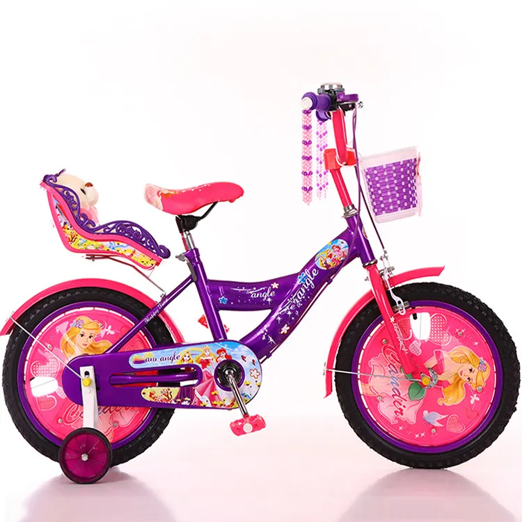 New 12'' Lovely Multi-color Princess Baby Children's Bicycle with streamers 16 inch Kids Bicycle with back seat Children Bike
