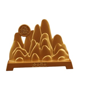 Portalápices de metal con diseño de montaña, decoración de escritorio de aleación de oro y plata para estudio y uso en el hogar u oficina - Product Image 5