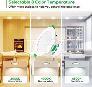 Plafonnier encastré COB 7W à haut lumen, IP44, résistant au feu, moderne, sans cadre, LED 3500K blanc chaud, CRI80, aluminium - Product Image 3
