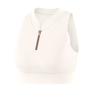 <span class=keywords><strong>Sujetador</strong></span> deportivo transpirable con <span class=keywords><strong>cremallera</strong></span> frontal para mujer, diseño de corte ovalado, tirantes cruzados, relleno incorporado, soporte alto, para yoga, running y fitness - Product Image 5